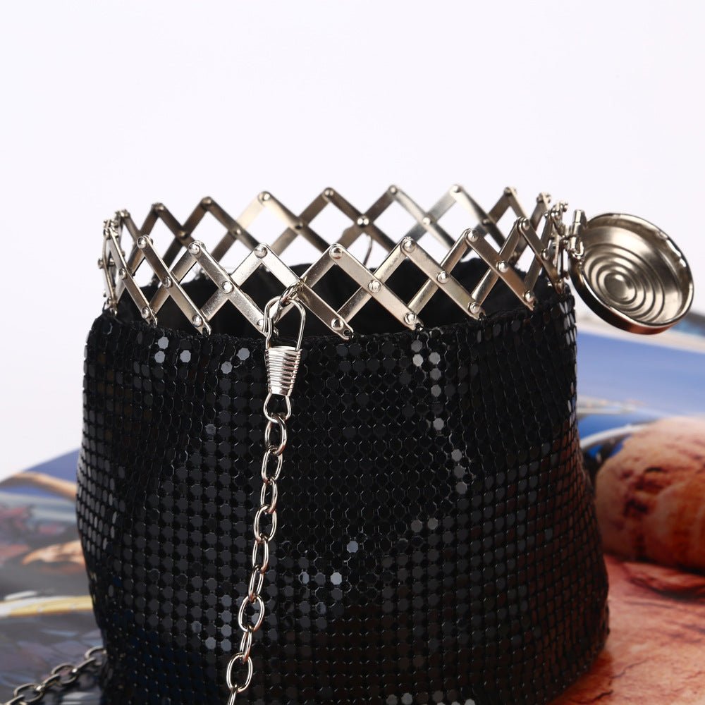 Kettle-shaped Sequined Evening Clutch Bag