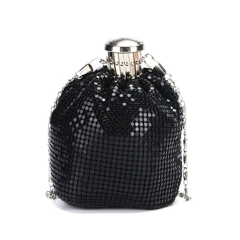 Kettle-shaped Sequined Evening Clutch Bag