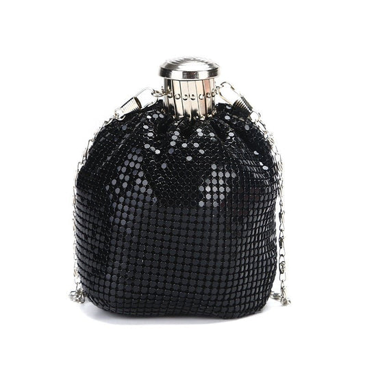 Kettle-shaped Sequined Evening Clutch Bag