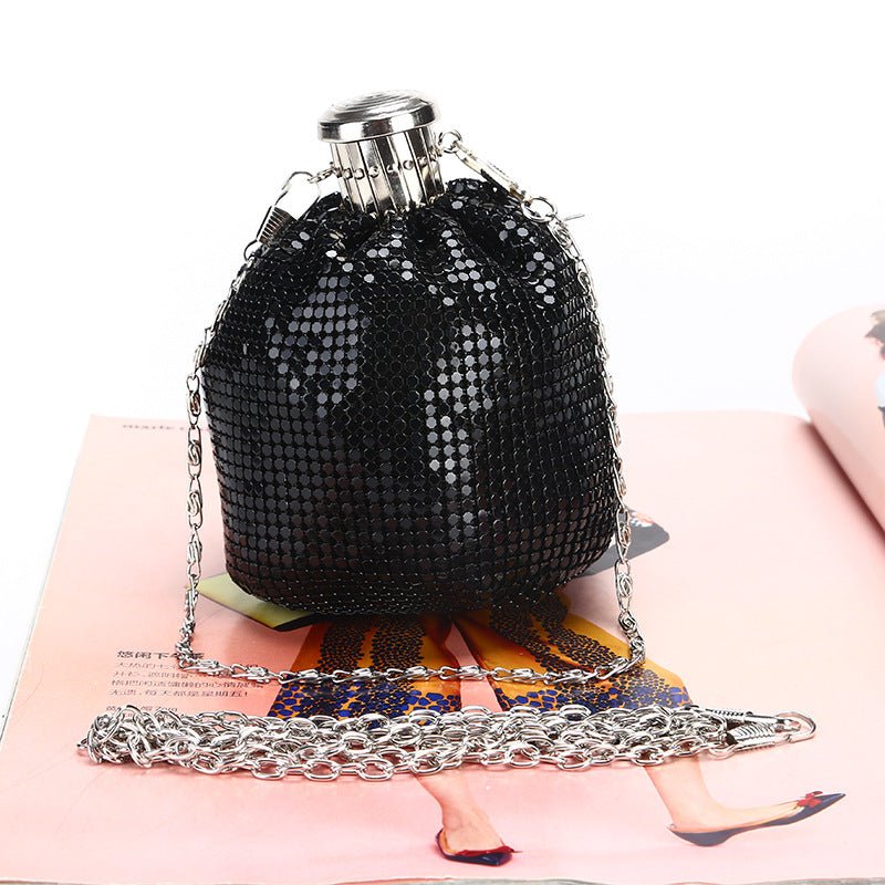 Kettle-shaped Sequined Evening Clutch Bag