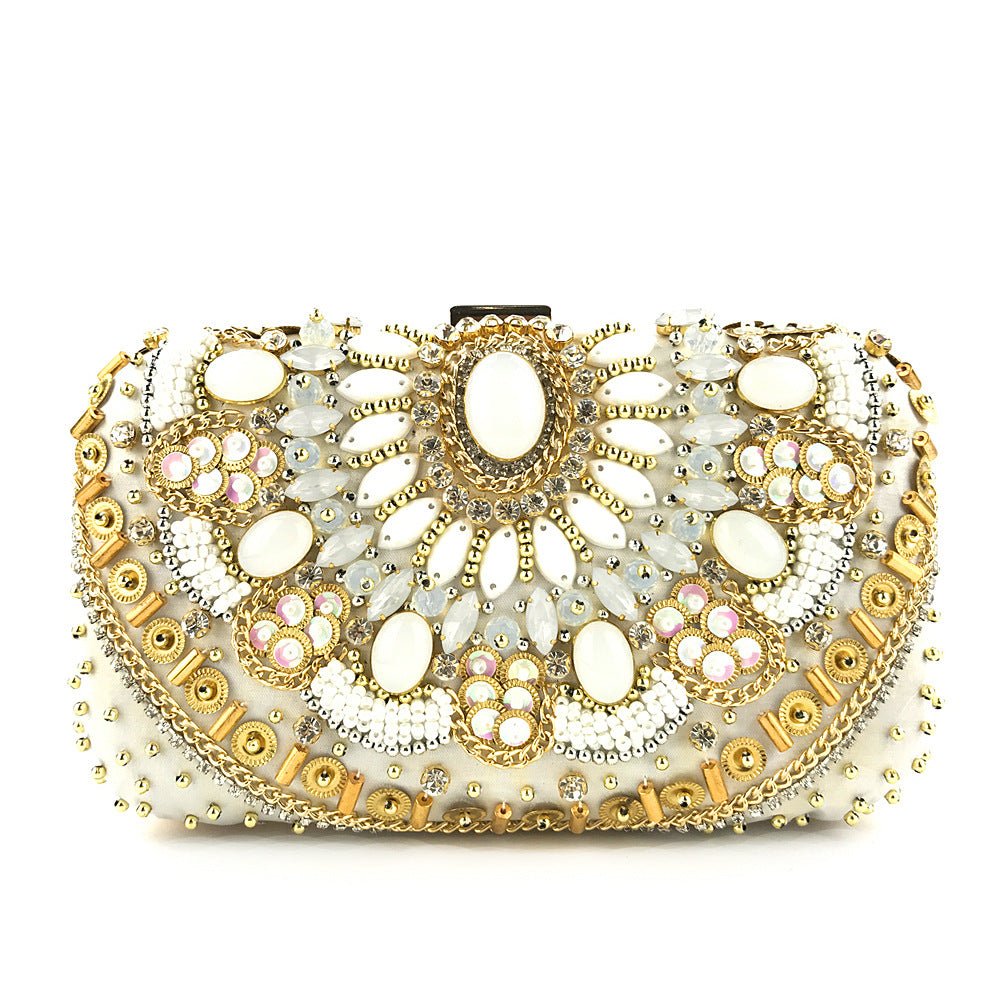 Ladies Evening Bag Handmade Beaded Party Clutch Crossbody Bag