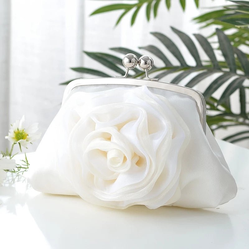 Ladies Flower Clutch Bag Women Elegant Evening Party Small Bridal Purse
