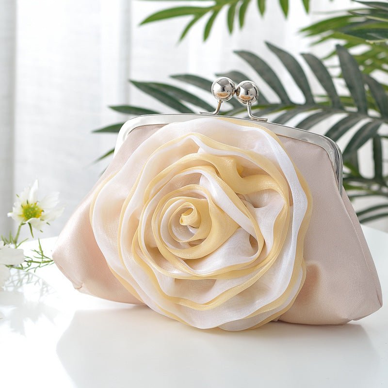 Ladies Flower Clutch Bag Women Elegant Evening Party Small Bridal Purse