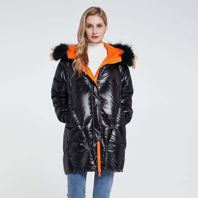 Ladies Long Puffer Jackets With Real Fur Hood