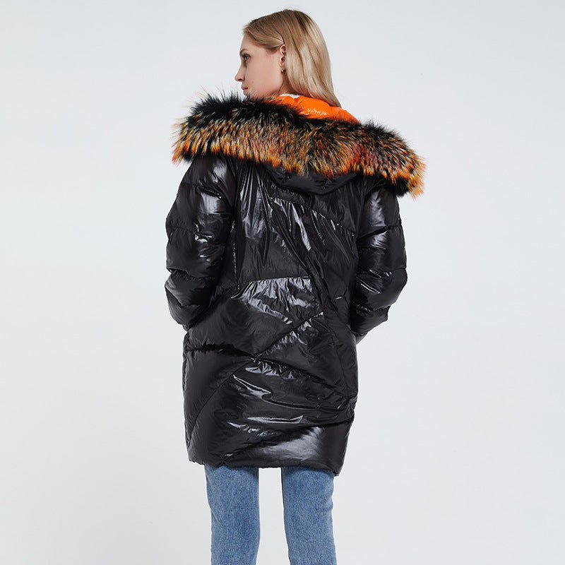 Ladies Long Puffer Jackets With Real Fur Hood