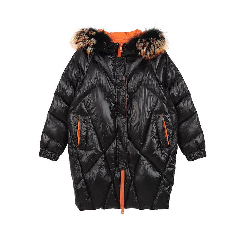 Ladies Long Puffer Jackets With Real Fur Hood