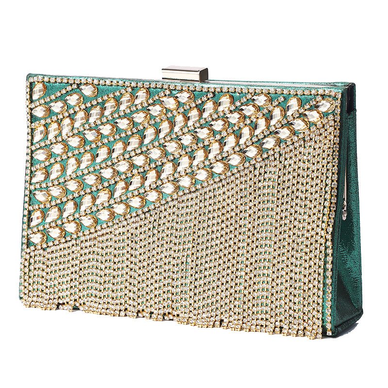 Ladies Tassel Rhinestone Evening Clutch Bag