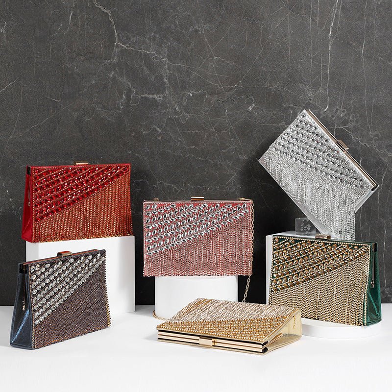 Ladies Tassel Rhinestone Evening Clutch Bag