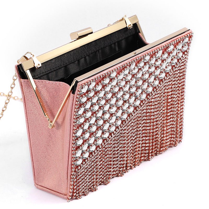 Ladies Tassel Rhinestone Evening Clutch Bag