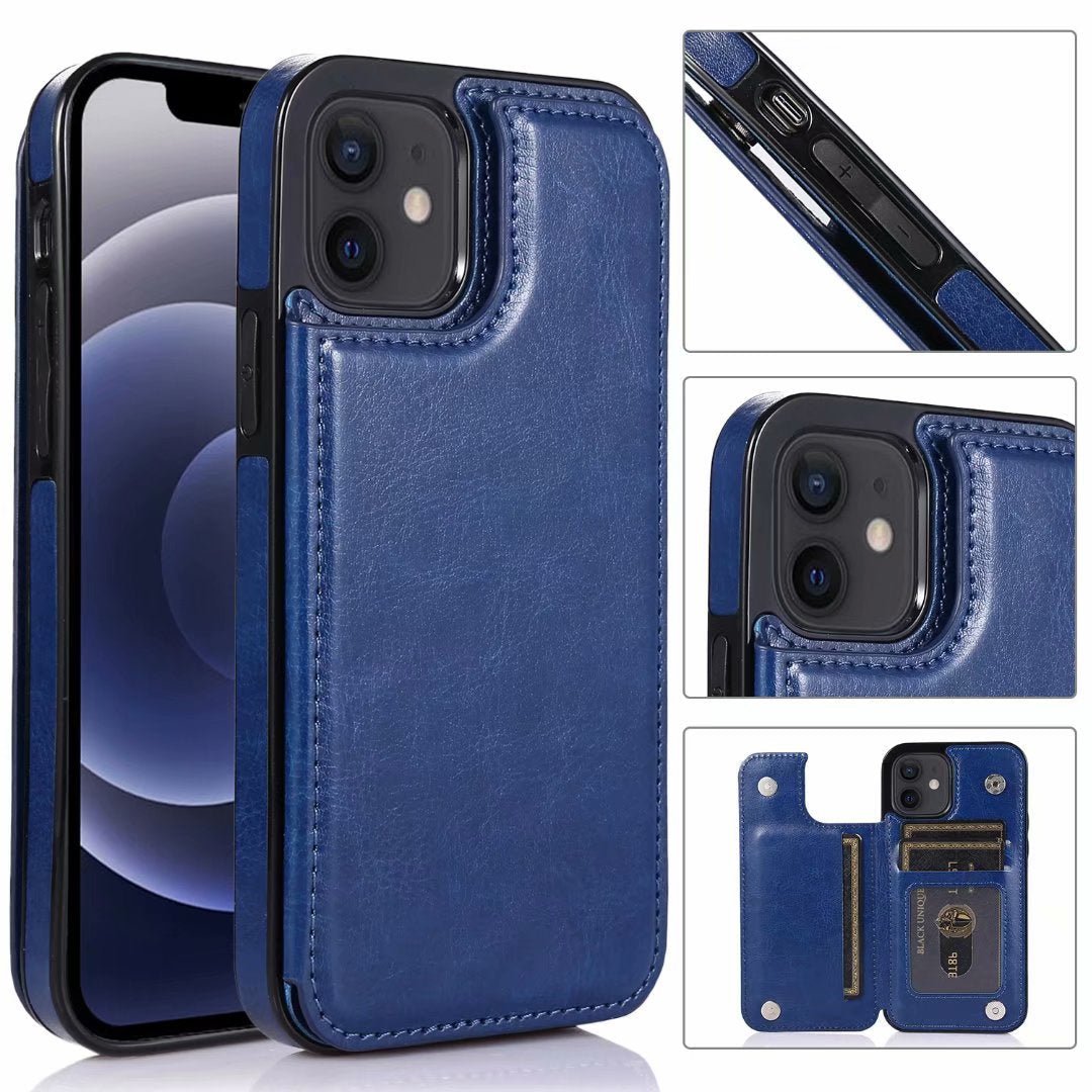 Leather Cover Card Slots Wallet Case For iPhone