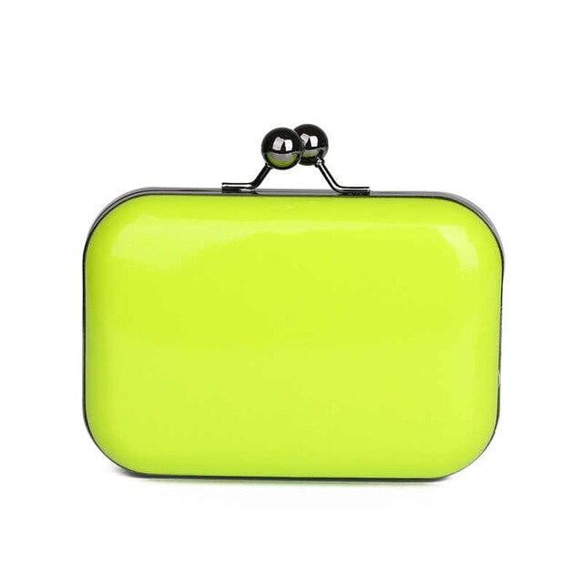 Leather Evening Bags Candy Color Plaid Clutches