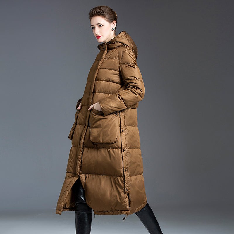 Long Winter Coats Womens Puffer Coat With Big Pocket