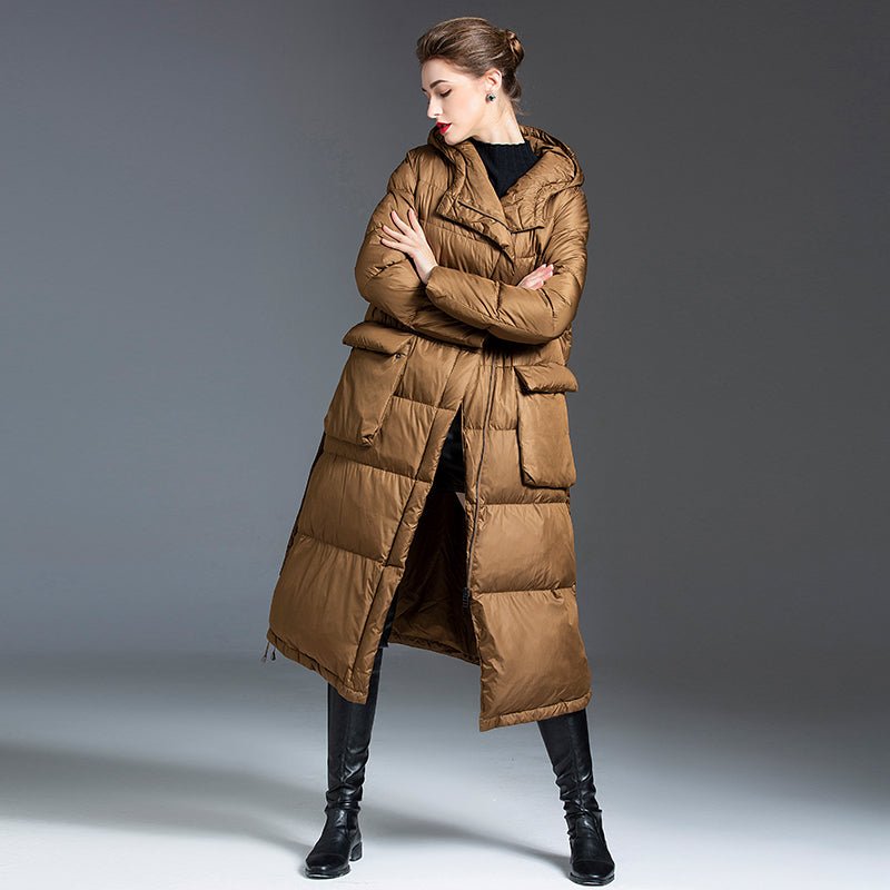 Long Winter Coats Womens Puffer Coat With Big Pocket