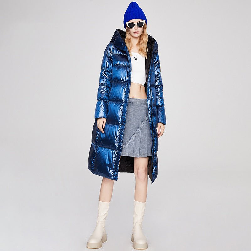 Long Winter Reflective Puffer Coats For Women