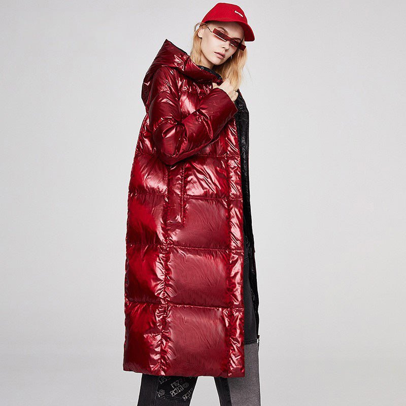 Long Winter Reflective Puffer Coats For Women