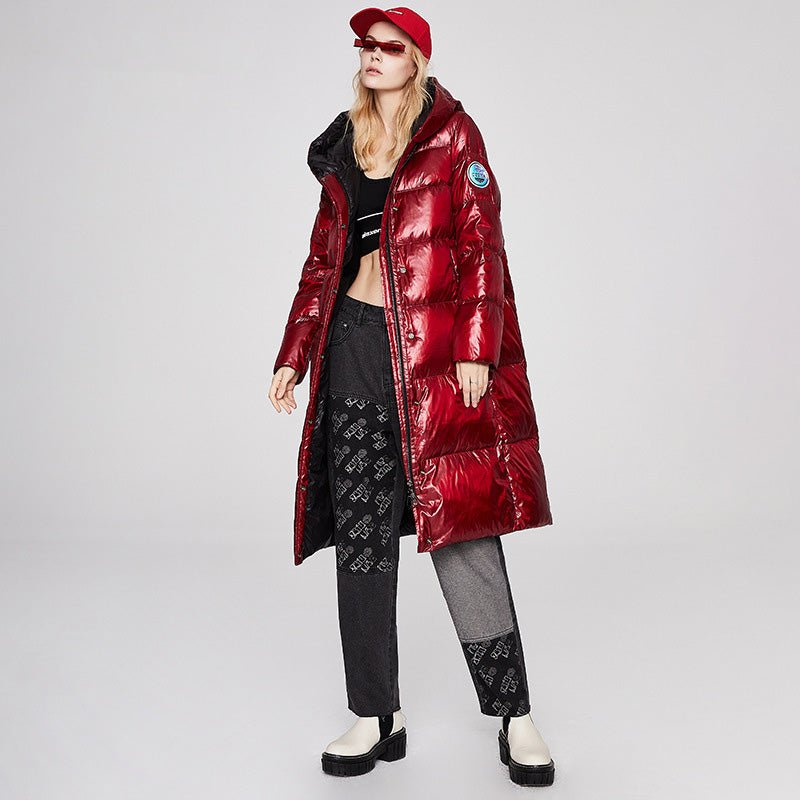 Long Winter Reflective Puffer Coats For Women