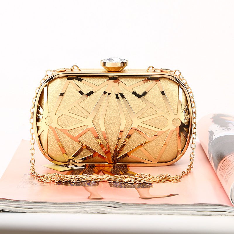 Metal Hollow PU Leather Party Purse and Handbag Wedding Clutches