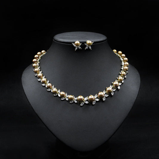 Mothers Birthstone Necklace Pearl Wedding Jewelry Sets