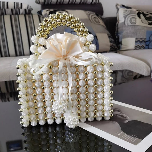 Pearl Beaded Women's Handbag Wedding Evening Clutch Party Purse