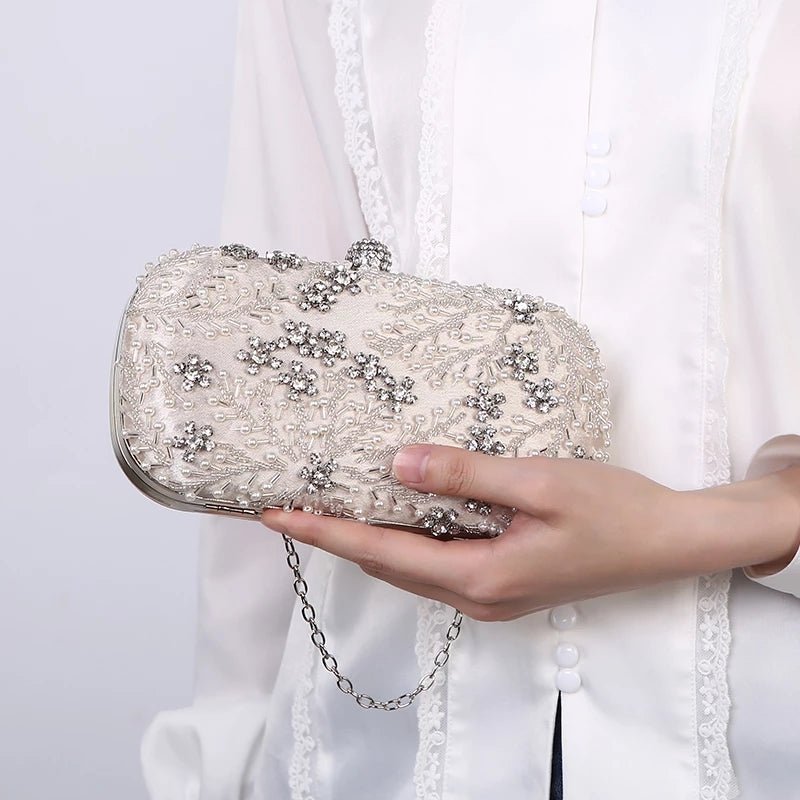 Pearl Clutch Purse Luxury Handbag Embroidery Evening Bag