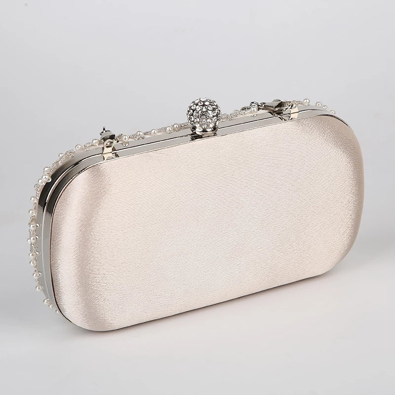 Pearl Clutch Purse Luxury Handbag Embroidery Evening Bag