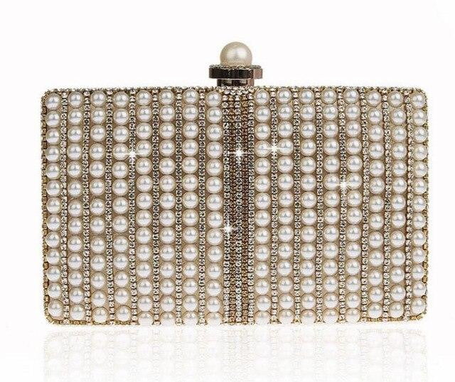 Pearls Evening Bags Full Embroidery Clutch
