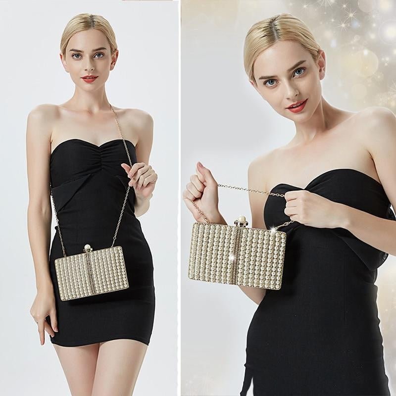 Pearls Evening Bags Full Embroidery Clutch