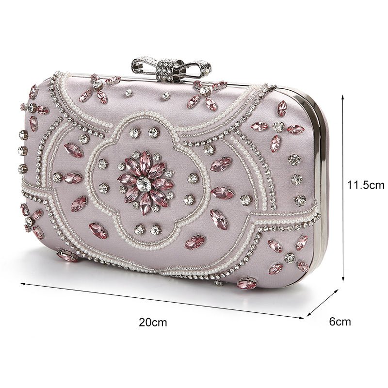 Pink Evening Bags Crystal Rhinestone Clutch