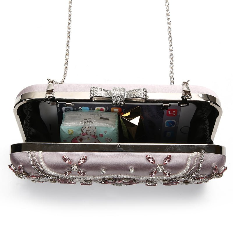 Pink Evening Bags Crystal Rhinestone Clutch