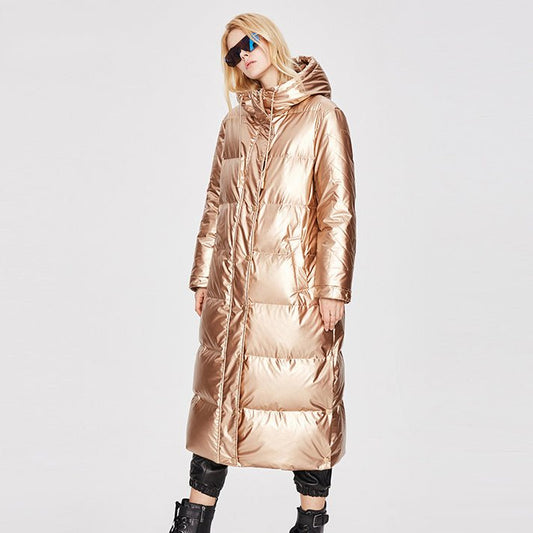 Puffer Quilted Long Coat Womens