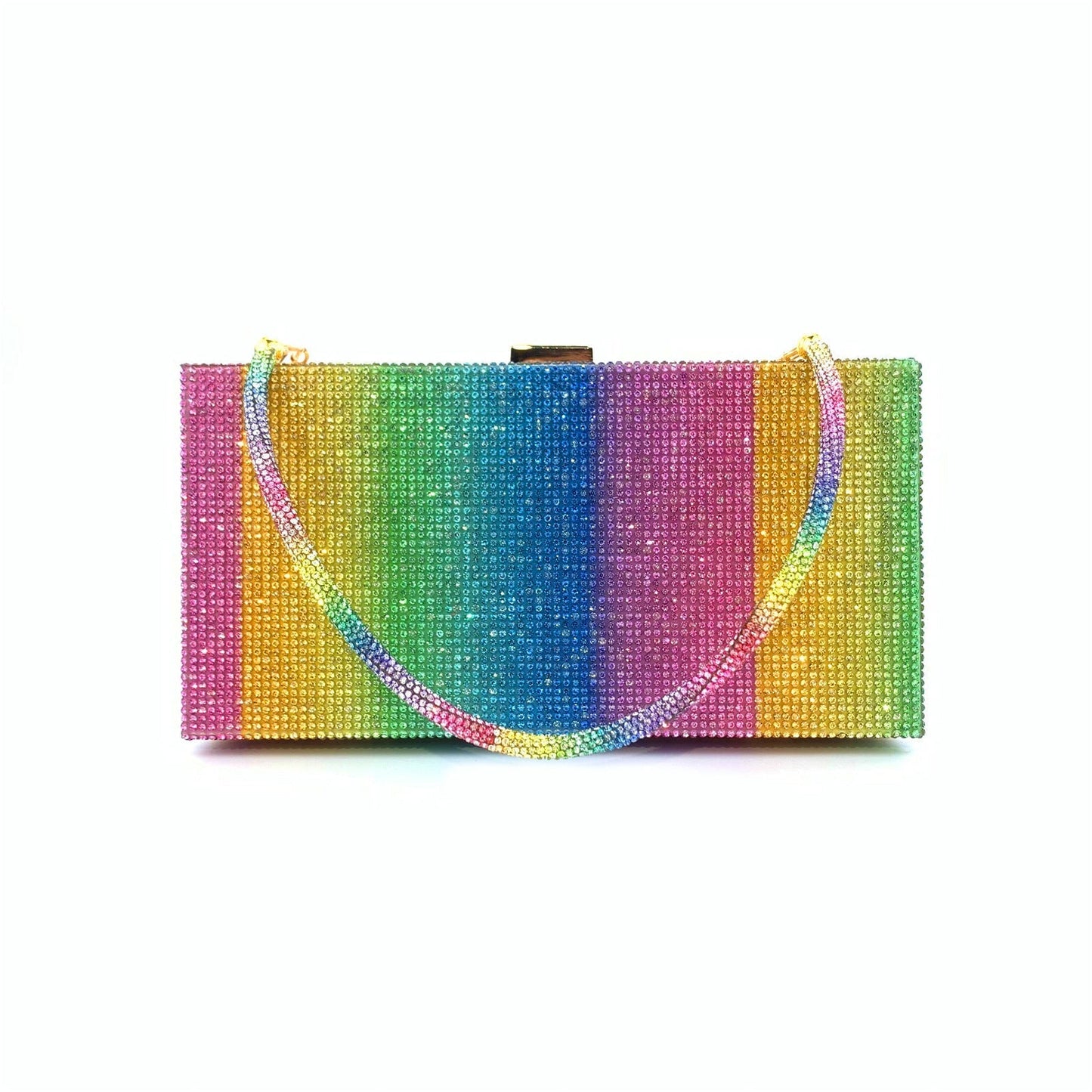 Rainbow Diamond Wedding Clutch Evening Purse and Handbag
