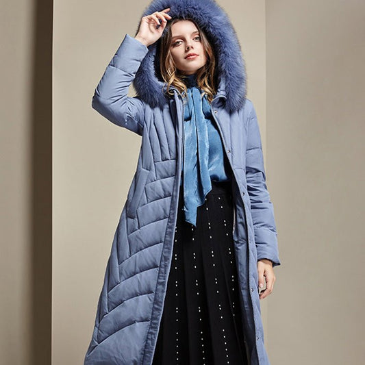 Real Fox Fur Hood Puffer Coats For Women