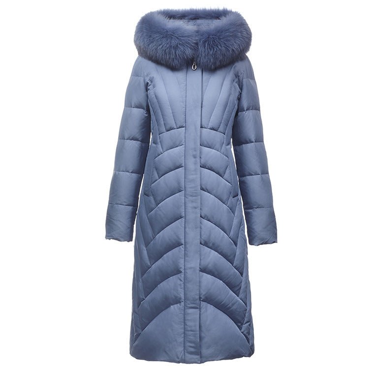 Real Fox Fur Hood Puffer Coats For Women
