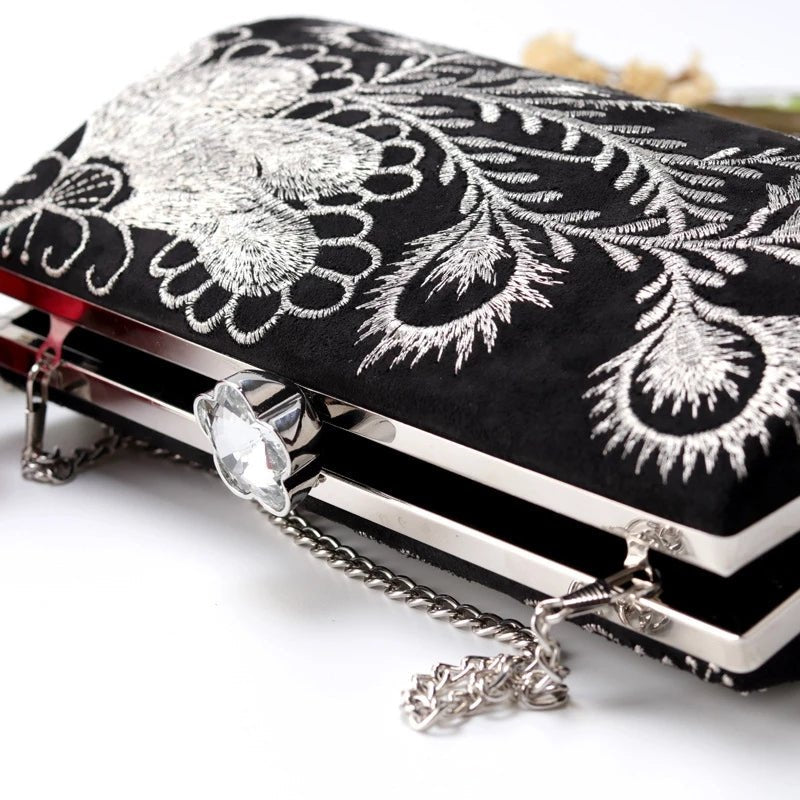 Retro Embroidery Evening Clutch Bag Party Purse