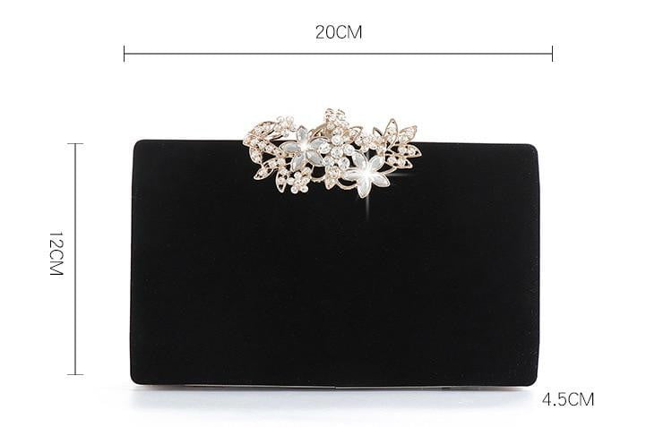 Rhinestone Evening Bag Exquisite Flower Lock Clutch