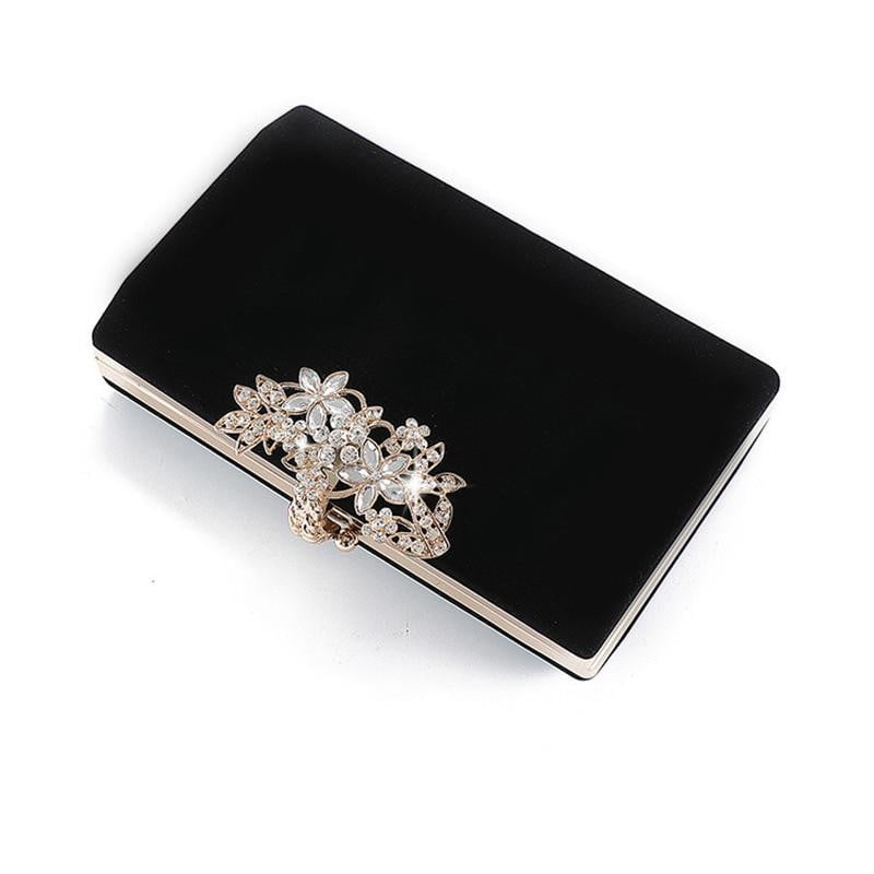 Rhinestone Evening Bag Exquisite Flower Lock Clutch