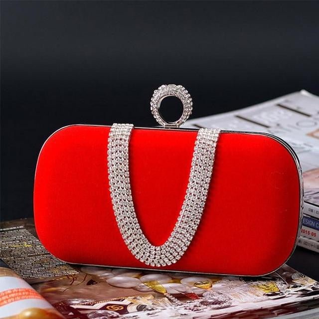 Rhinestone Evening Bag Flower Wedding Clutch