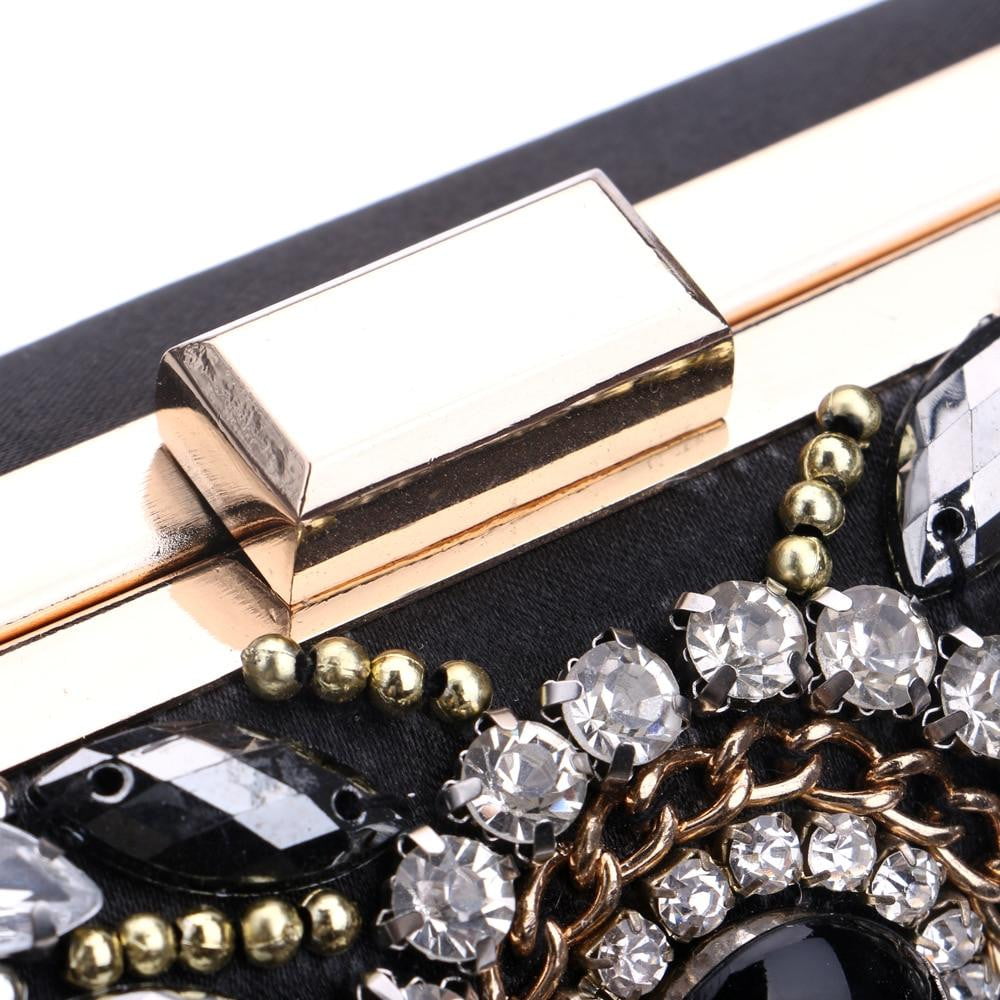 Rhinestone Evening Bags Black Diamond Beaded Clutches