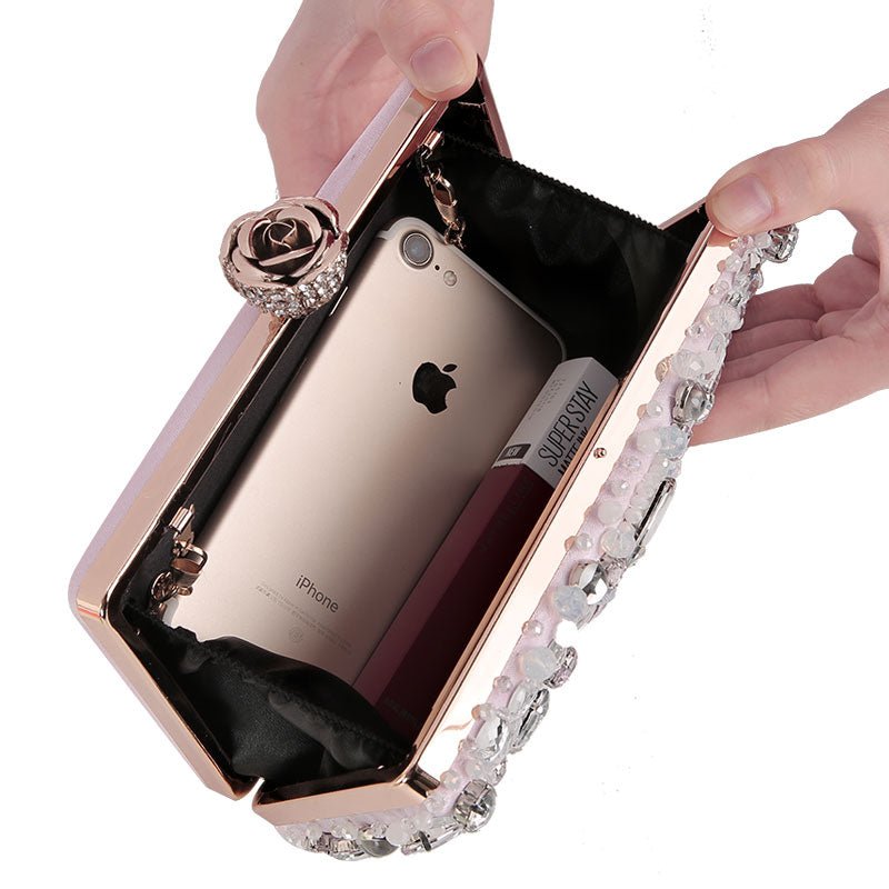 Rhinestone Evening Bags Diamond Clutches Wedding Handbags Pink