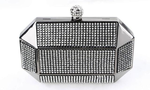 Rhinestone Evening Bags Luxury Iron Box Clutch