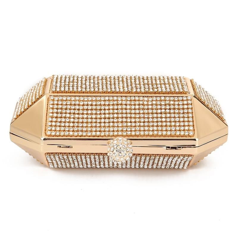 Rhinestone Evening Bags Luxury Iron Box Clutch