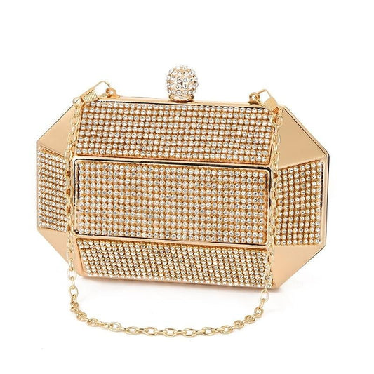 Rhinestone Evening Bags Luxury Iron Box Clutch