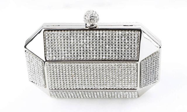 Rhinestone Evening Bags Luxury Iron Box Clutch