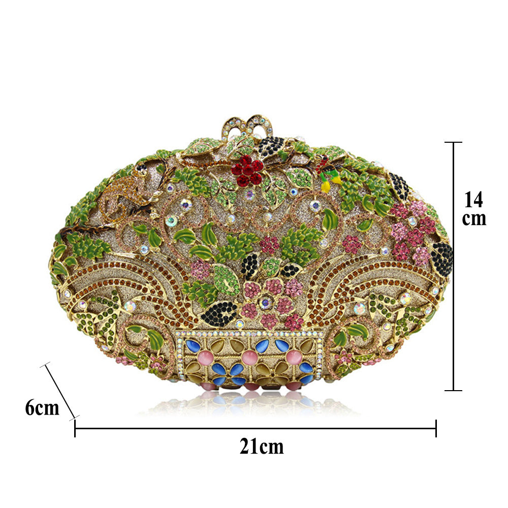 Rhinestone Evening Clutch Flower Exquisite Bag