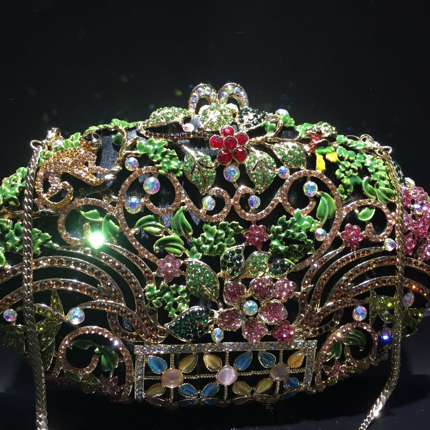 Rhinestone Evening Clutch Flower Exquisite Bag