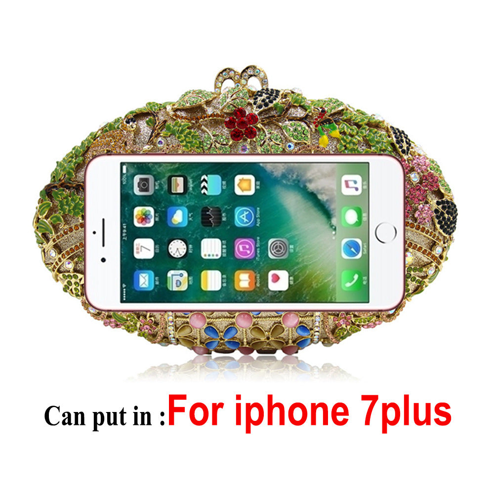 Rhinestone Evening Clutch Flower Exquisite Bag