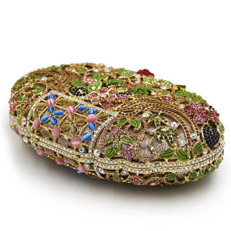 Rhinestone Evening Clutch Flower Exquisite Bag