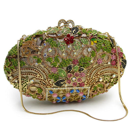 Rhinestone Evening Clutch Flower Exquisite Bag
