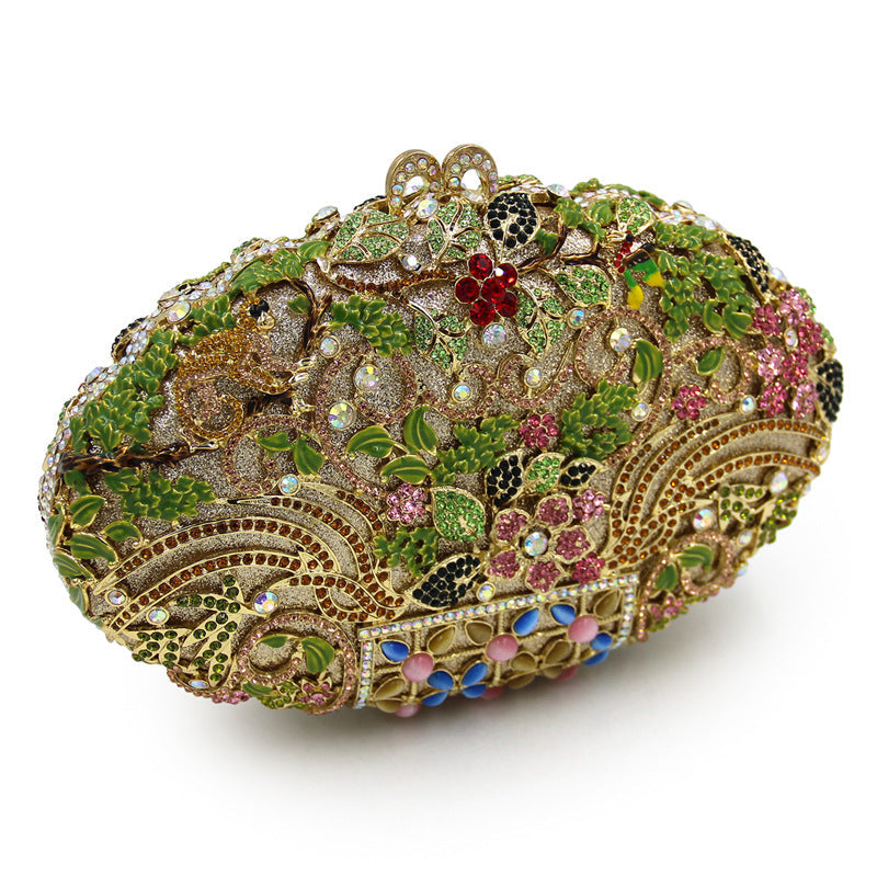 Rhinestone Evening Clutch Flower Exquisite Bag
