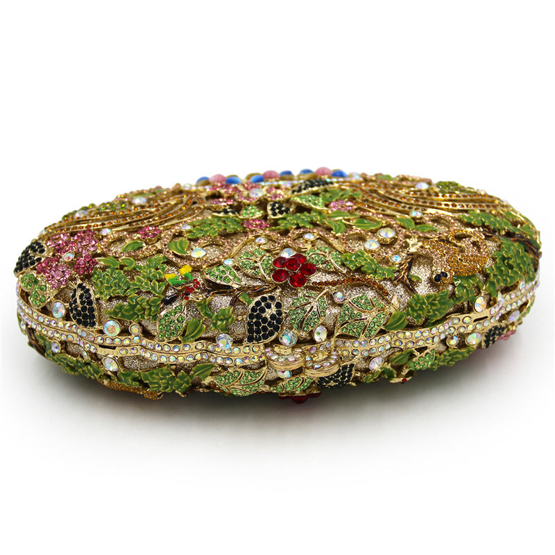 Rhinestone Evening Clutch Flower Exquisite Bag